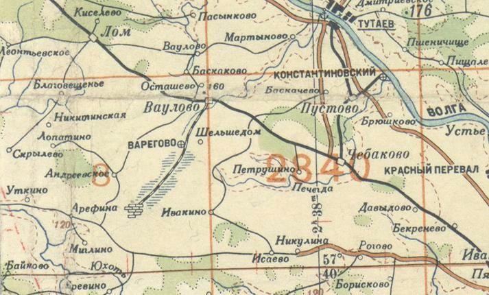 Узкоколейная железная дорога Вареговского торфопредприятия —  схемы и топографические карты