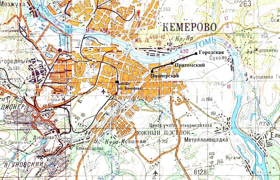 Кемеровская детская  железная дорога — схемы и топографические карты