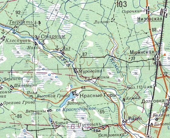 Мшинская  узкоколейная железная дорога — схемы и топографические карты