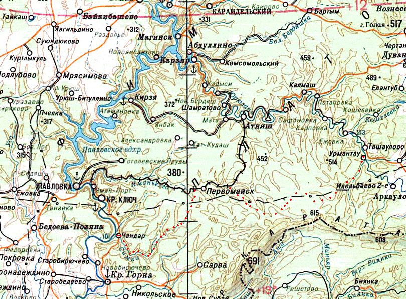 Яман-Елгинская узкоколейная железная дорога — схемы и топографические карты