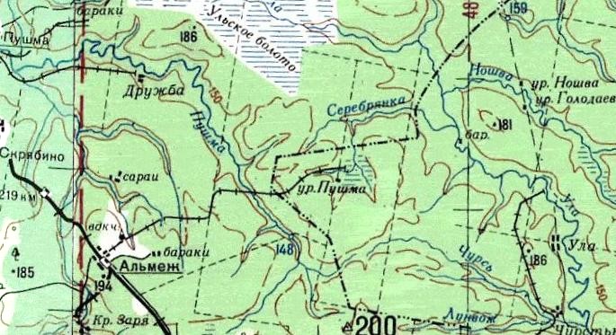 Альмежская узкоколейная железная дорога   — схемы и топографические карты
