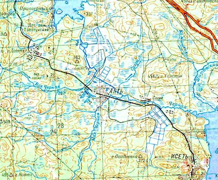 Узкоколейная железная дорога Аятского торфопредприятия  — схемы и топографические карты