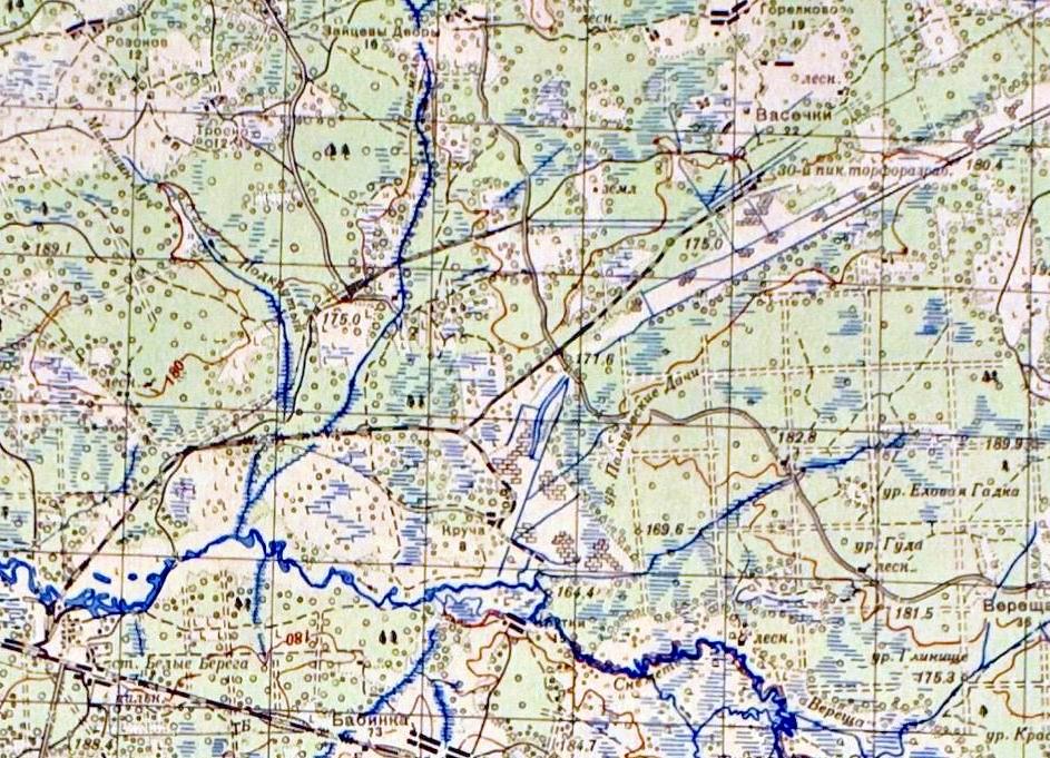Узкоколейная железная дорога  торфопредприятия «Пальцо»  —  схемы и  топографические карты