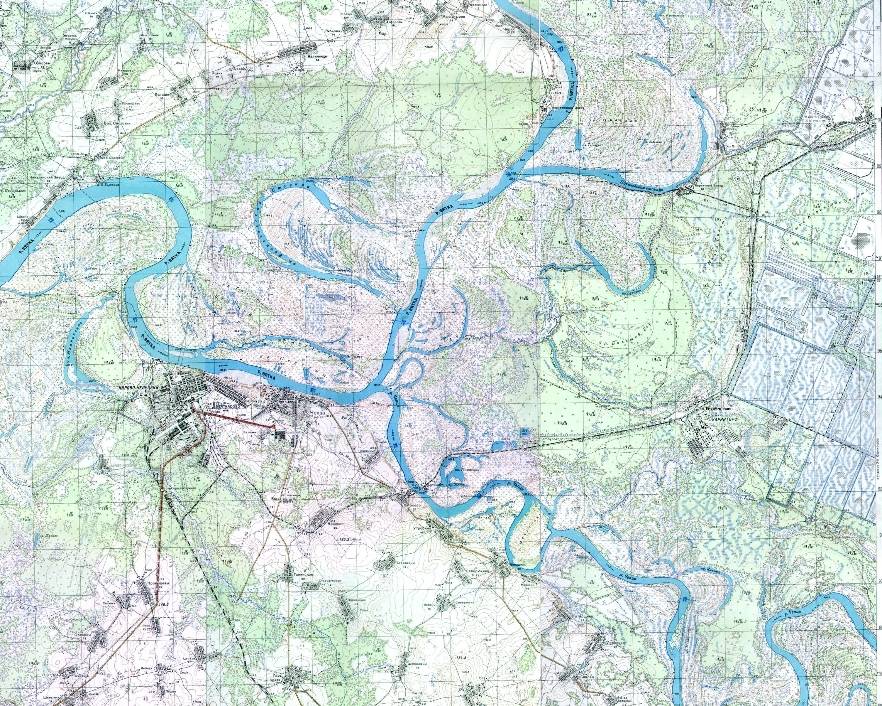 Узкоколейная железная дорога Каринского транспортного управления —  топографические карты