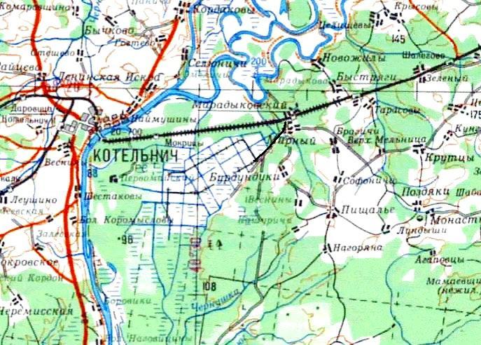 Узкоколейная железная дорога Пищальского торфопредприятия  — схемы и топографические карты