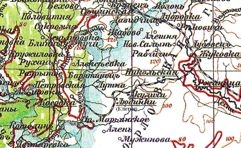 Железнодорожная линия Жуковка — Клетня —  схемы и топографические карты