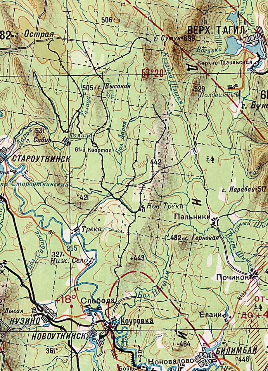 Коуровская узкоколейная железная дорога  — схемы и топографические карты
