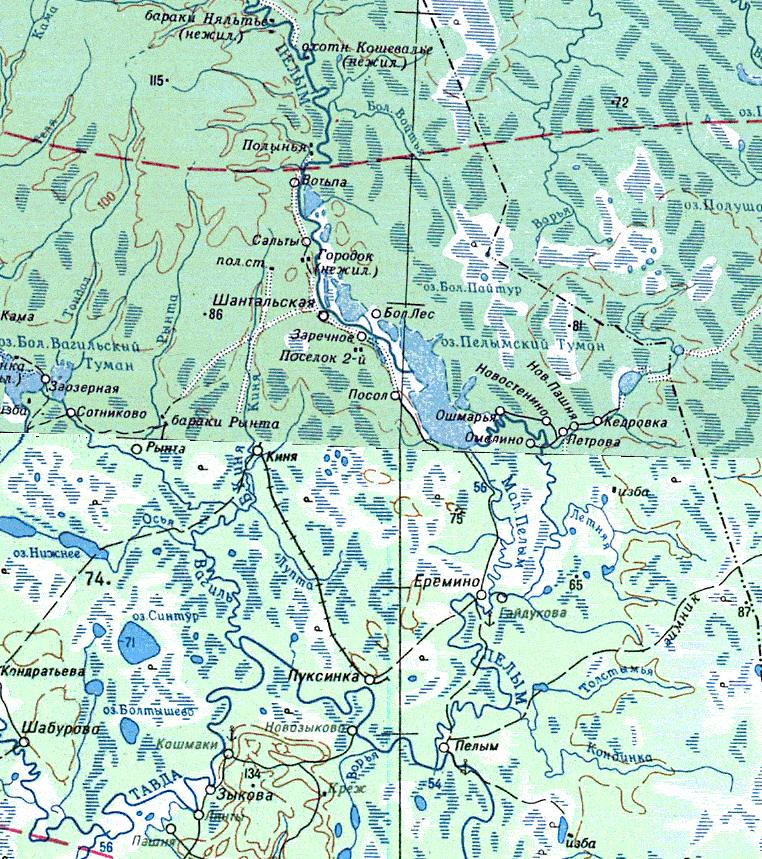 Пуксинская узкоколейная железная дорога   — схемы и топографические карты