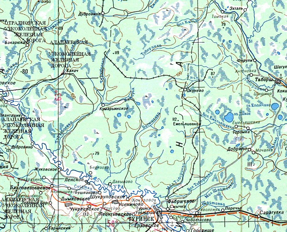 Шорыгинская узкоколейная железная дорога   — схемы и топографические карты