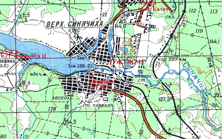 Узкоколейная железная дорога Верхнесинячихинского металлургического завода  — схемы и топографические карты