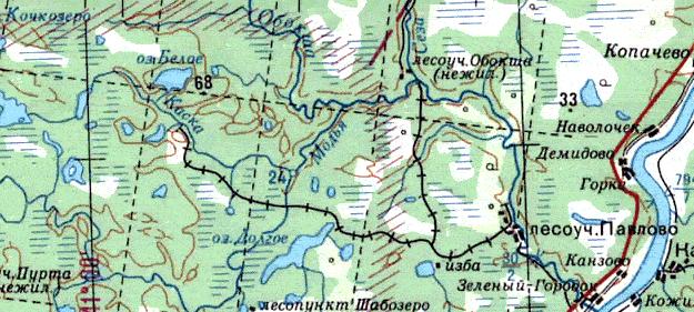 Ракульская узкоколейная железная дорога -   топографические карты