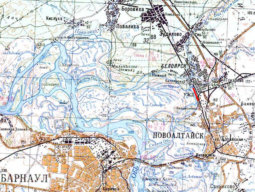 Узкоколейная железная дорога Белоярского мачтопропиточного завода  — схемы и топографические карты
