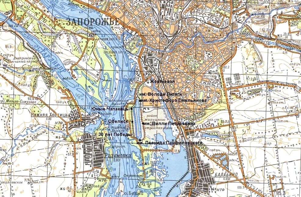 Запорожская детская железная дорога —  схемы и топографические карты