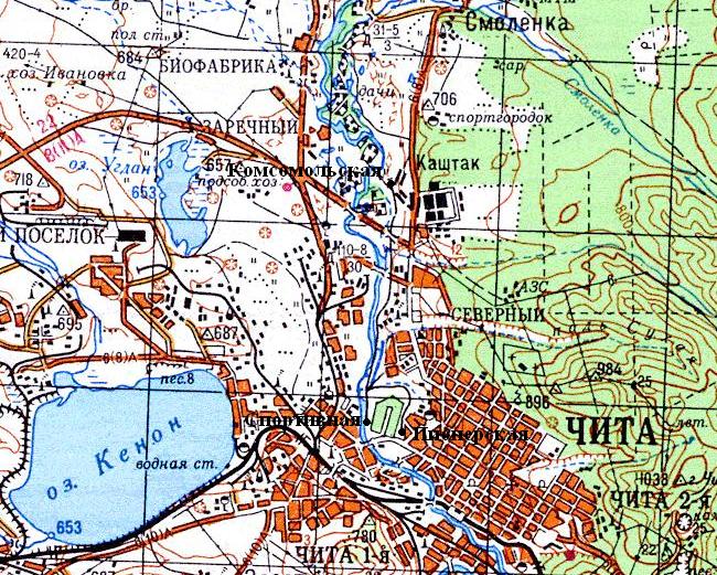 Малая Забайкальская (Читинская) детская железная дорога —  схемы и топографические карты