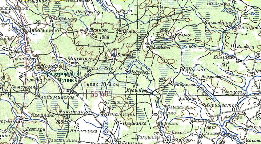 Тупиковская узкоколейная железная дорога - топографические карты