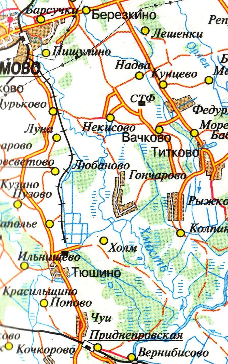 Узкоколейная железная дорога  Любковского торфопредприятия - топографические карты