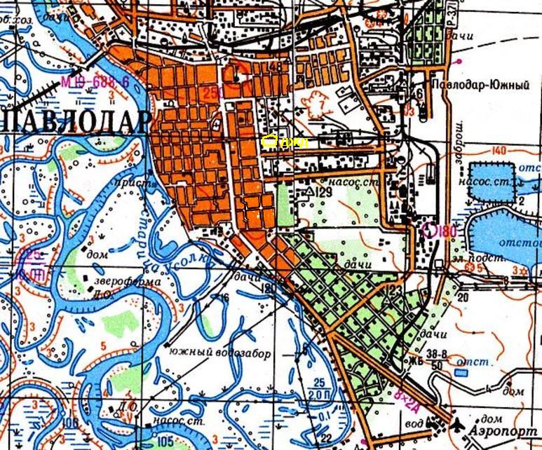 Павлодарская детская железная дорога  -  схемы и топографические карты
