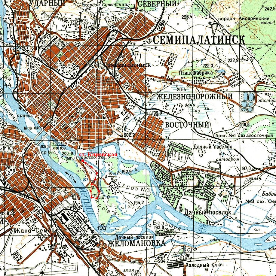 Семипалатинская детская железная дорога  -  схемы и топографические карты