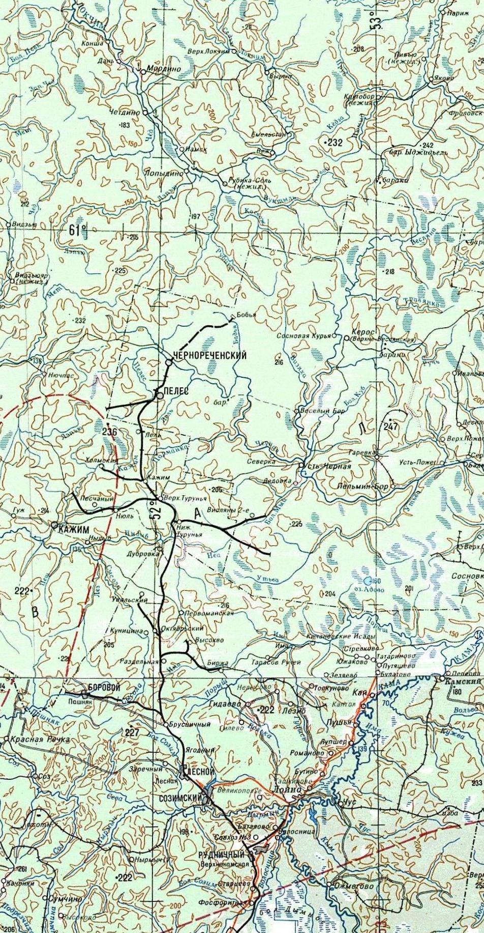 Гайно-Кайская железная дорога  — топографические карты
