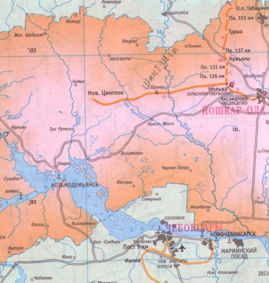 Килемарская железная дорога — схемы и топографические карты