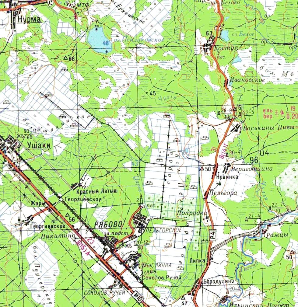 Узкоколейная железная дорога  Пельгорского торфопредприятия  — схемы и топографические карты