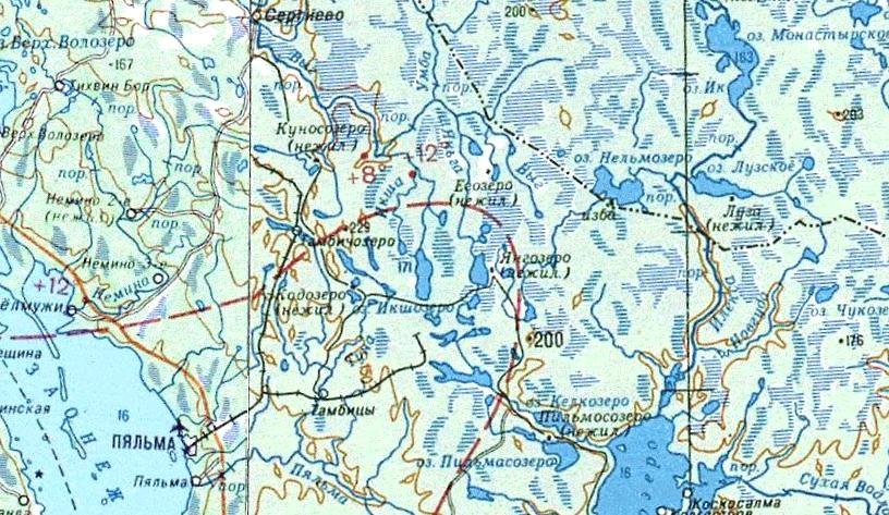 Пяльмская узкоколейная железная дорога - схемы и топографические карты