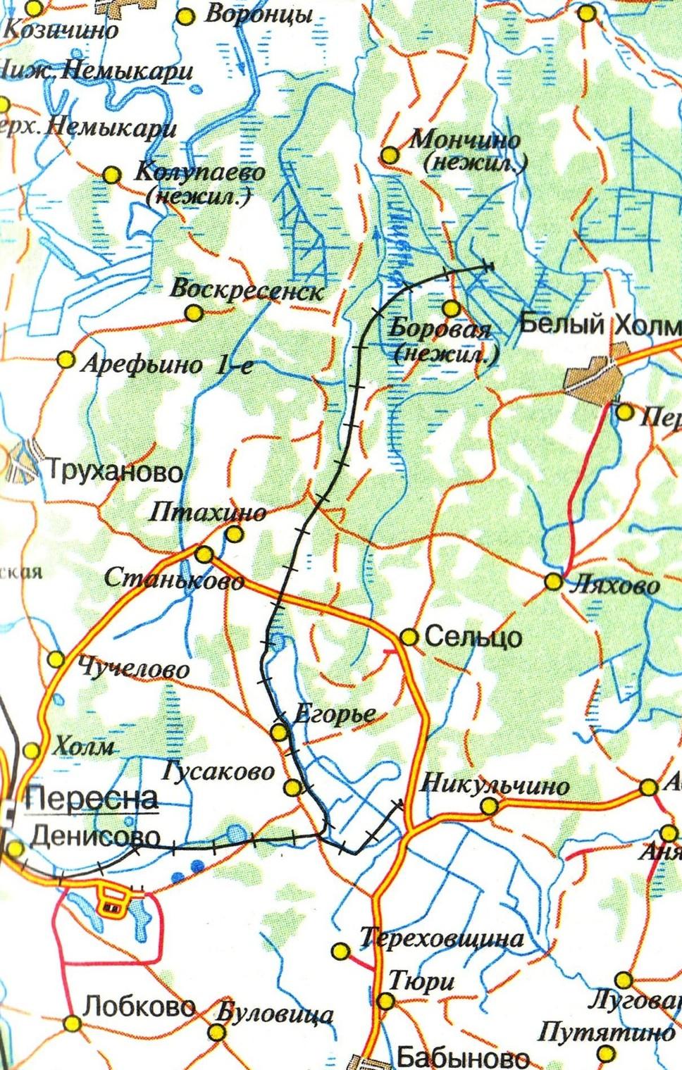 Узкоколейная железная дорога Редчинского торфопредприятия — схемы и топографические карты
