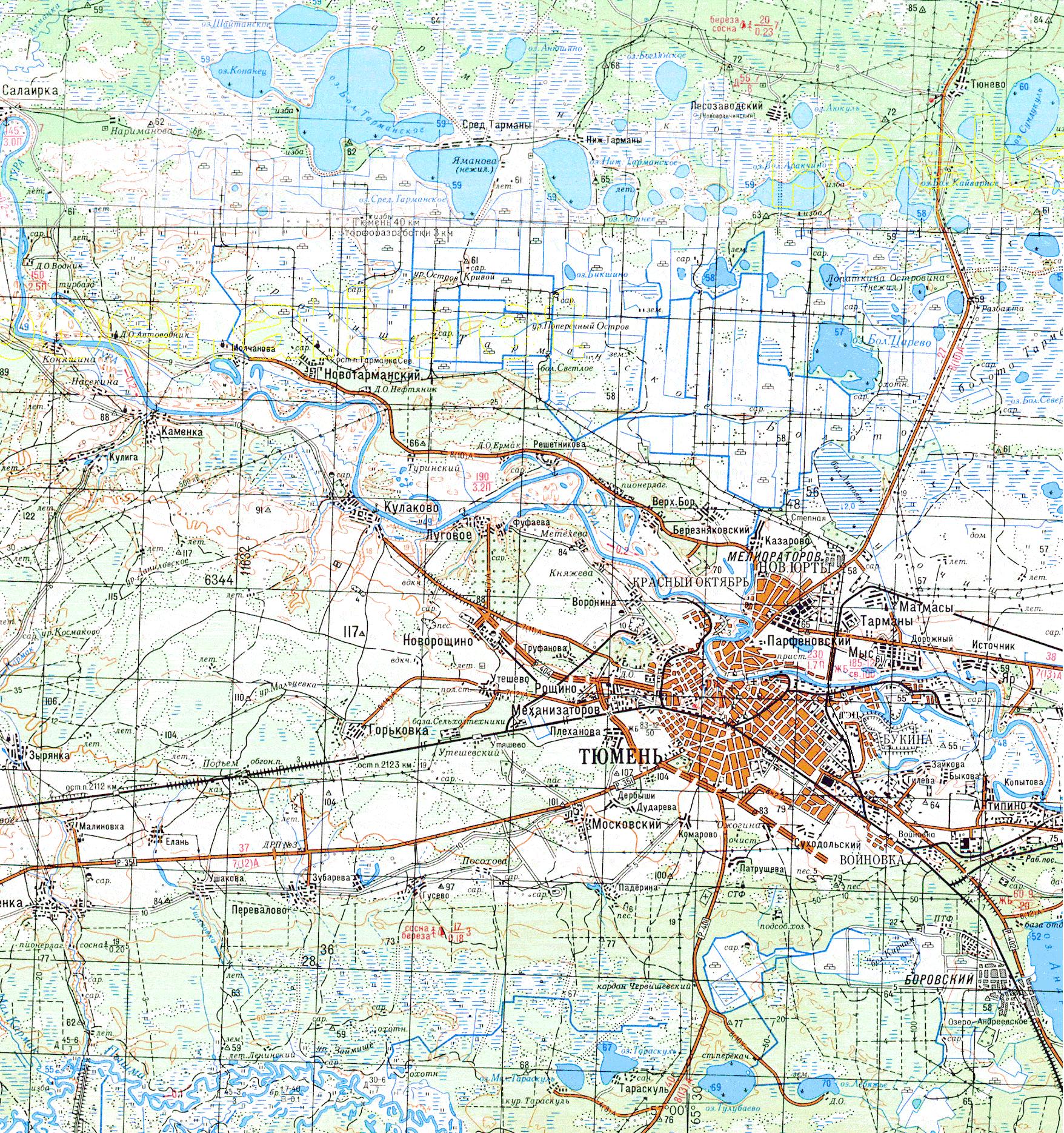 Узкоколейная  железная дорога Тарманского погрузочно-транспортного управления - схемы и топографические карты