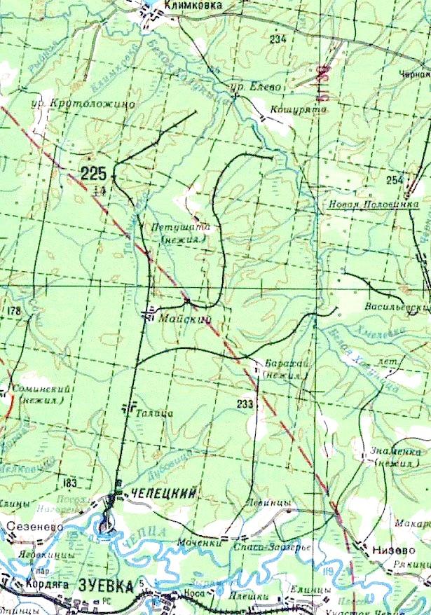 Чепецкая узкоколейная железная дорога - схемы и топографические карты