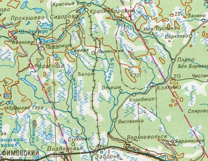 Заборская узкоколейная железная дорога  - схемы и топографические карты