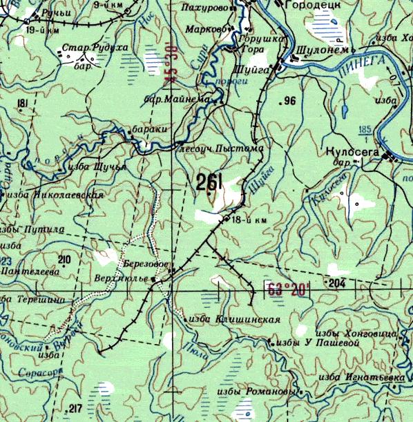 Сурская узкоколейная железная дорога -   топографические карты
