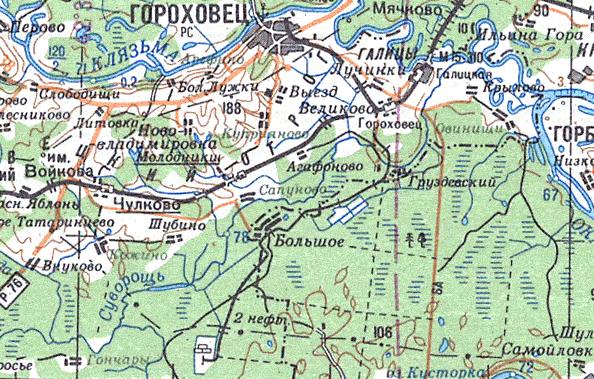 Узкоколейная железная дорога Груздевского торфопредприятия -   топографические карты