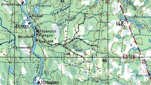 Клещёвская узкоколейная железная дорога - топографические карты