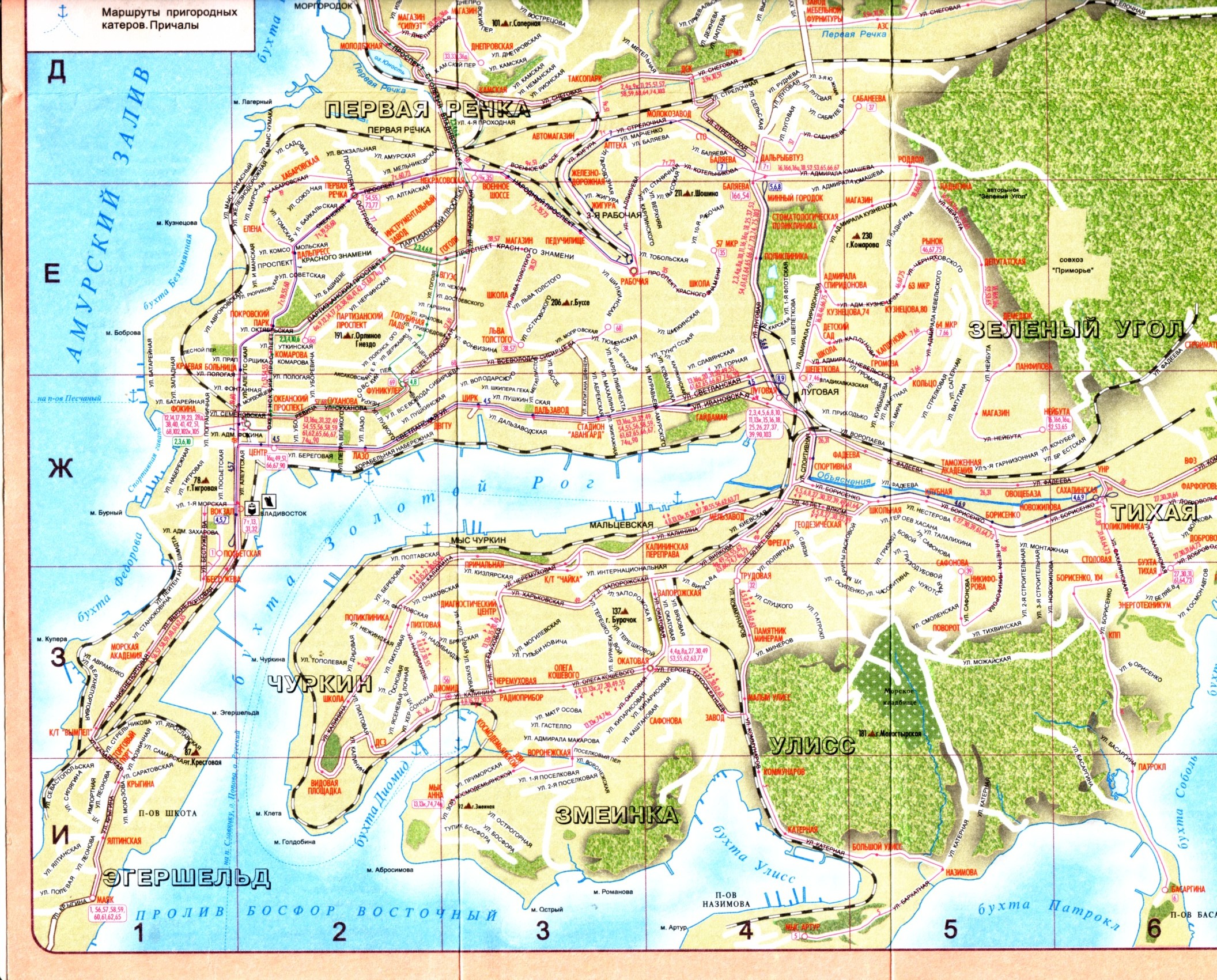 Владивостокский трамвай  — схемы и  топографические карты