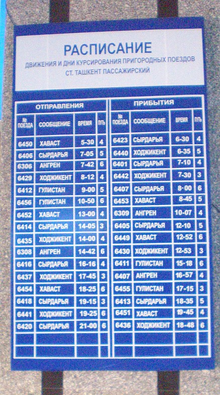 Расписание поездов новосибирск ташкент