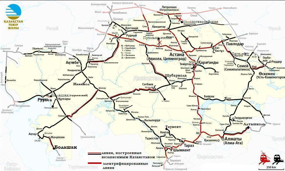 Карта автомобильных дорог россии и казахстана с городами подробная