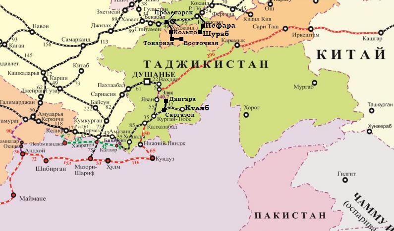 Москва душанбе километр. Железные дороги Таджикистана схема. Карта железных дорог Узбекистана и Таджикистана. Узбекистан железная дорога карта. Таджикистан железная дорога карта.