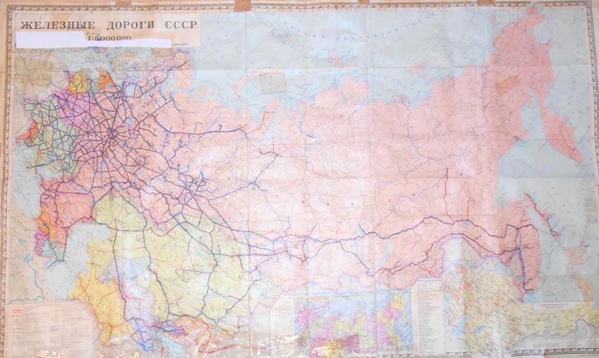 Карта проезженных автором железных дорог СССР